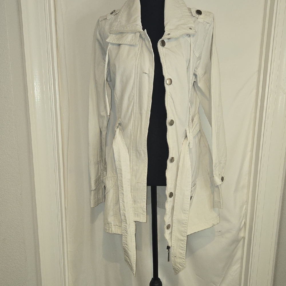 Women's Utility Trench Coat with Belted Waist